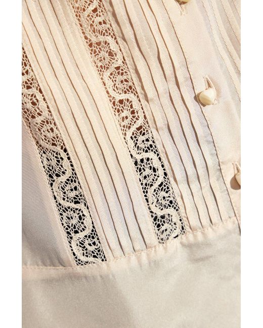 Isabel Marant Natural 'zayen' Silk Shirt,