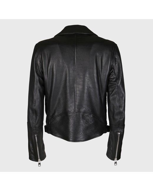 Alexander McQueen Black Leather Biker Jacket for men