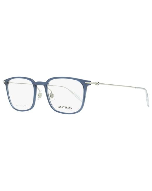 Montblanc Black Rectangular Eyeglasses Mb0100O 004 Transparent- 52Mm 0100 for men