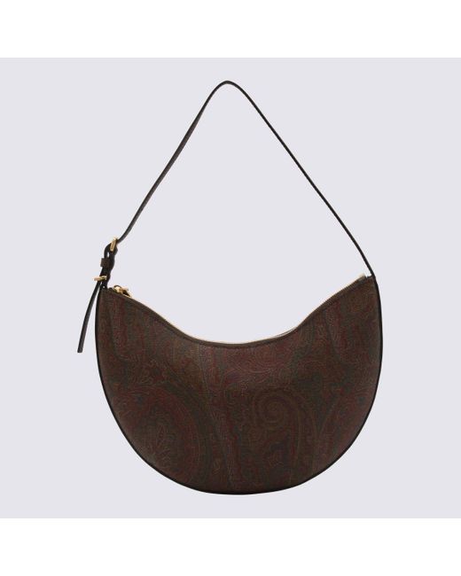 Etro Brown Multicolour Paisley Medium Hobo Shoulder Bag