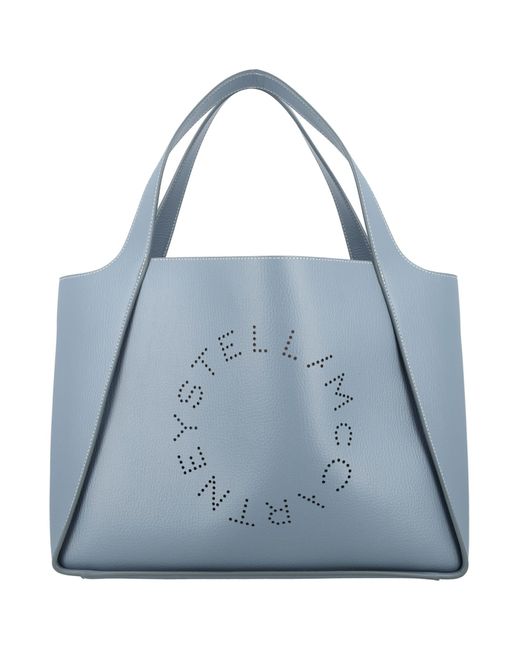 Stella McCartney Blue Logo Grainy Alter Mat Tote Bag