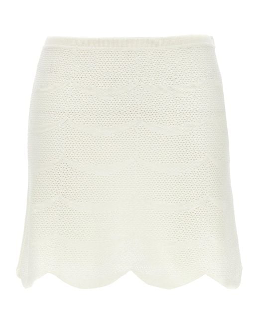 Tom Ford White Crocheted Cotton-Silk Skirt