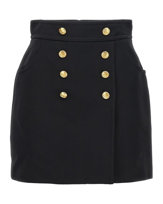 Gucci Black Logo Button Skirt