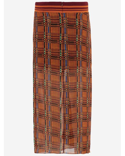 Dries Van Noten Brown Skirt With Side Drape Viscose