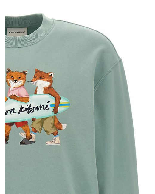 Maison Kitsuné Green 'Surfing Fox' Sweatshirt for men