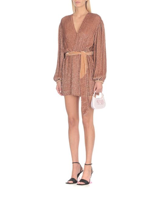 retroféte Wrap Dress in Brown | Lyst