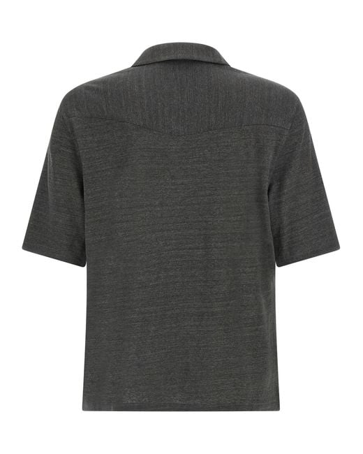 Brunello Cucinelli Gray Linen Blouse for men