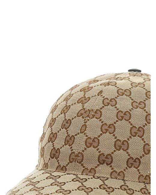 Gucci Natural Baseball Cap Gg Canvas Polyester Hat for men