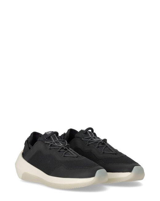 Emporio Armani Black Drawstring Fastening Mesh Sneakers for men