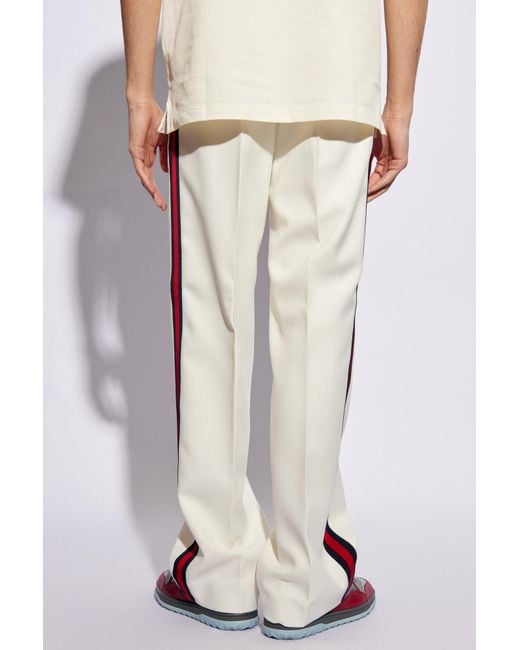 Gucci White Side-Stripe Trousers for men