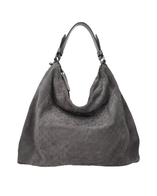 Jimmy Choo Gray Leather Shoulder Bag