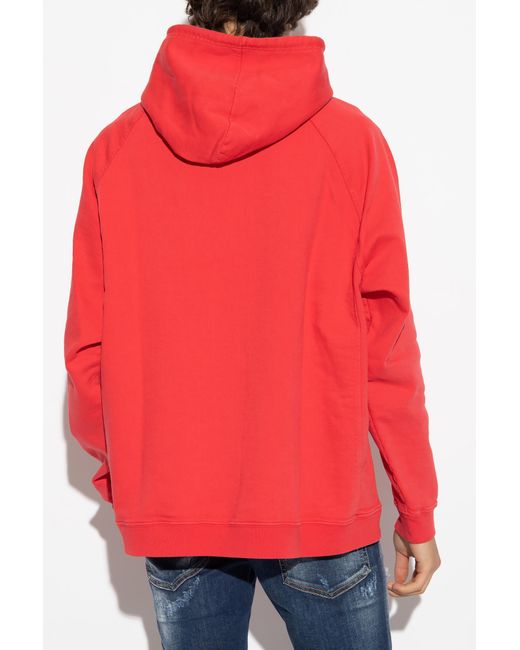 DSquared² Red Hoodie With Logo for men