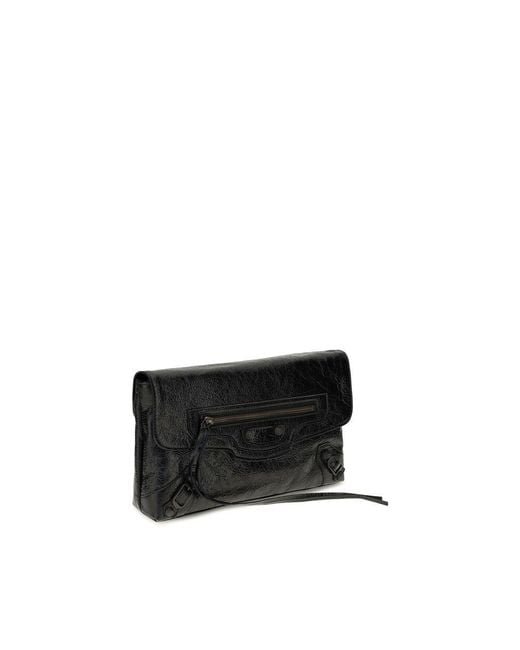 Balenciaga Black Lamb Ovis Aries Clutch Bag