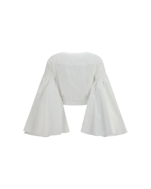 Jacquemus White Paysan Wrap Top Cotton Shirt