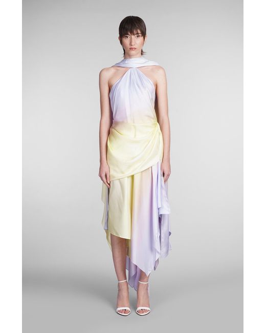 Zimmermann White Dress In Multicolor Silk