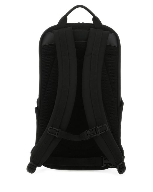 Moncler Black Two-Tone Cotton Blend Backpack for men