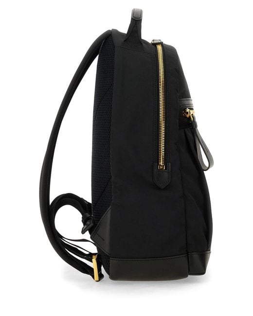 Tom Ford Black Backpack With Logo Polyester Backpacks for men