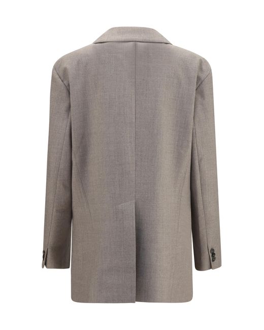 P.A.R.O.S.H. Gray P.A.R.O..H. Virgin Wool Double-Breasted Blazer