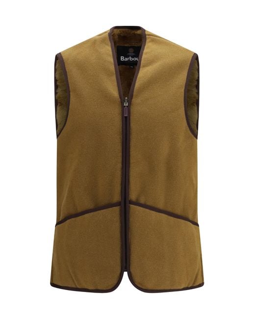 Barbour Green Fleece Vest Acrylic Jacket for men