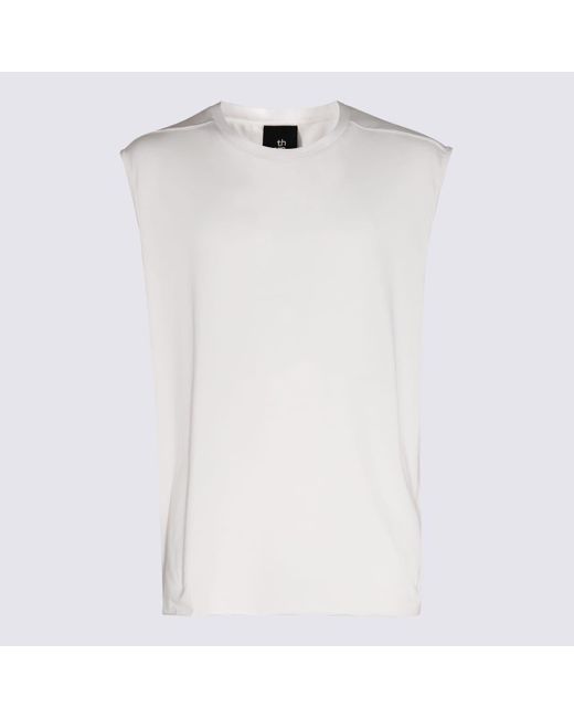 Thom Krom White Off- Cotton Blend Stretch Top for men