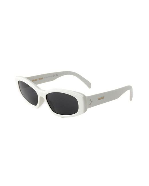 Céline Gray Sunglasses Cat Eye Full Rim, Shiny Frame And Smoke Lens Cl40252I25A