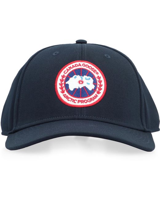 Canada Goose Blue Arctic Disc Logo Baseball Cap Polyester Hat for men