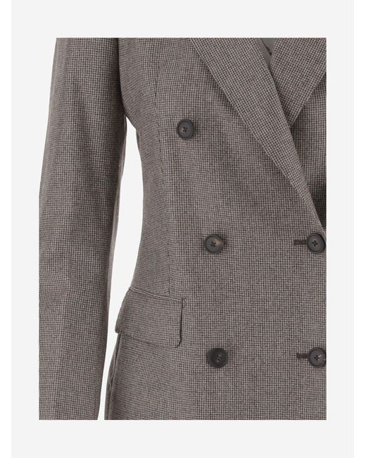Tagliatore Gray Double-Breasted Wool Jacket