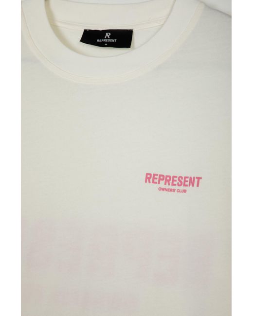 Represent White Owners Club T-Shirt Cotton T-Shirt With Logo for men
