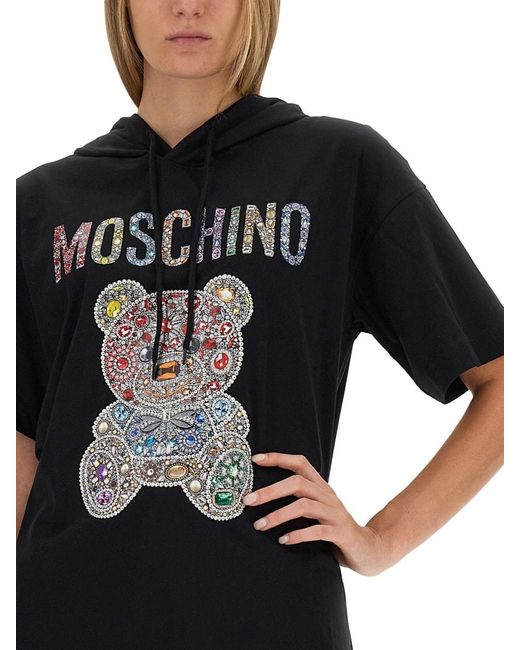 Moschino Black Teddy Logo Dress
