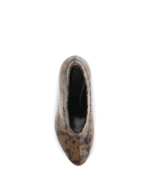 Proenza Schouler Brown Tee Pieced Python-Print Pumps