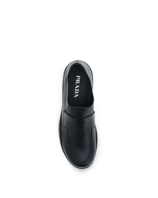 Prada White Toblach Leather Loafers for men