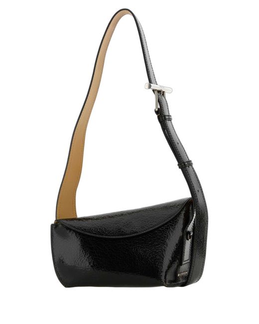 McQueen Black Alexander Mcqueen Textured Calf Leather Shoulder Bag