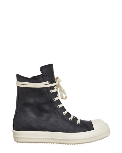 Rick Owens Blue Two-Toned Lace-Up Sneakers for men