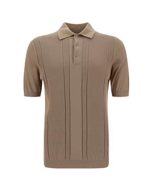 Brunello Cucinelli Brown Polo Shirts for men