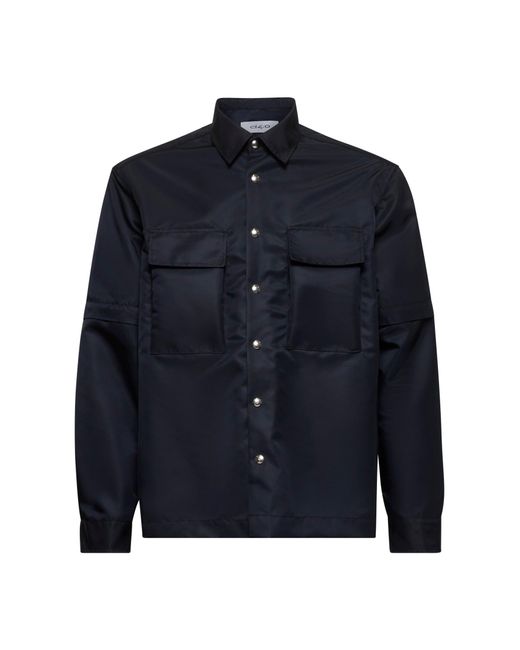 D 40 Blue Nylon Shirt Jacket for men