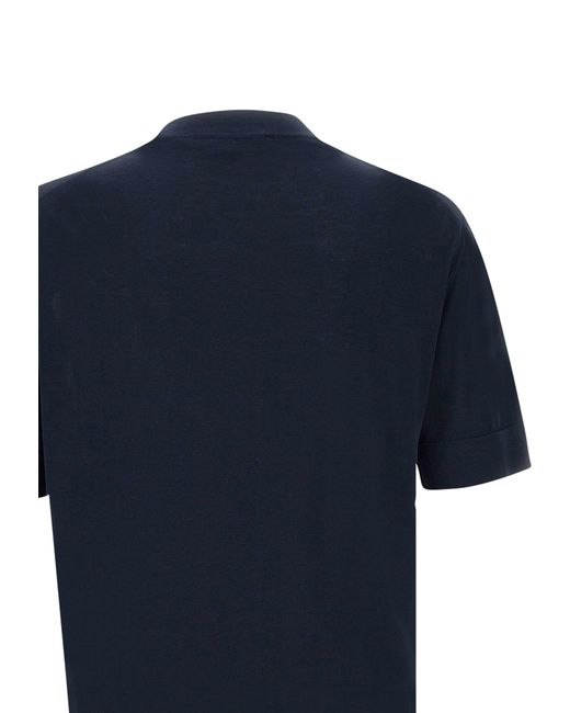 FILIPPO DE LAURENTIIS Blue Mc Over Cotton Crepe T-Shirt for men