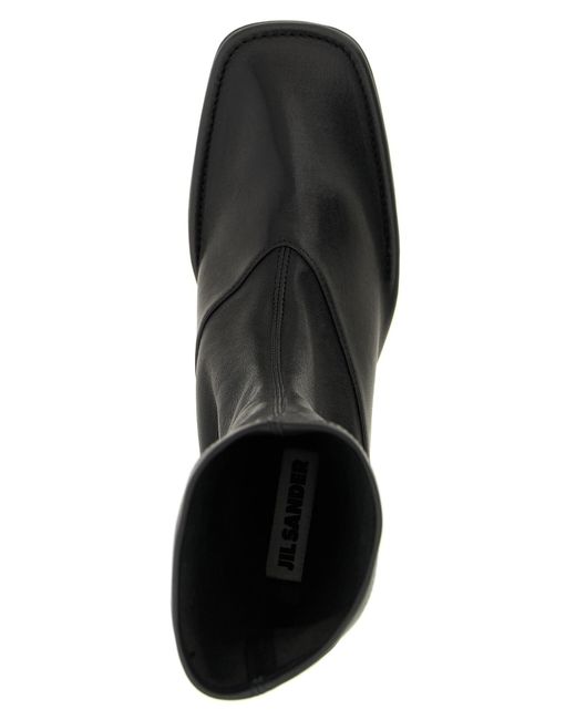 Jil Sander Black Nappa Ankle Boots