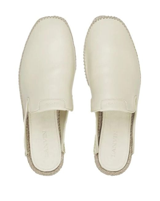 Lanvin White Leather Espadrilles Cream Shoe