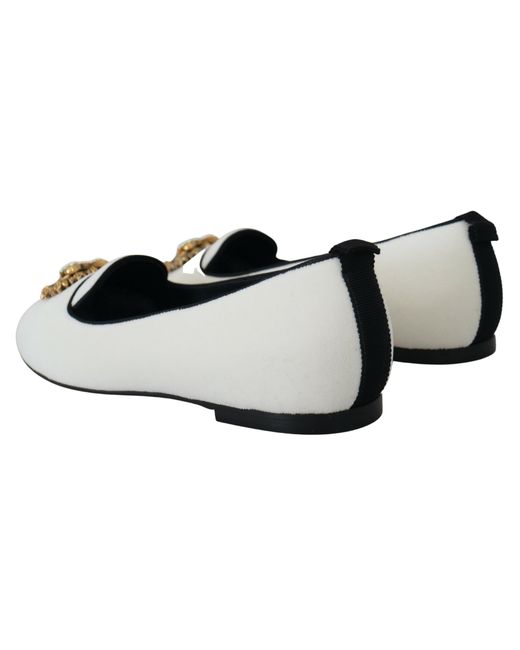 Dolce & Gabbana Black Velvet Loafers Dg33 Casual Style