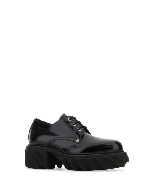 Off-White c/o Virgil Abloh Black Leather Exploration Lace-Up Shoes for men