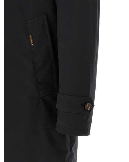 Moorer Black Vittor-Ac Trench Coat Polyamide Coats for men