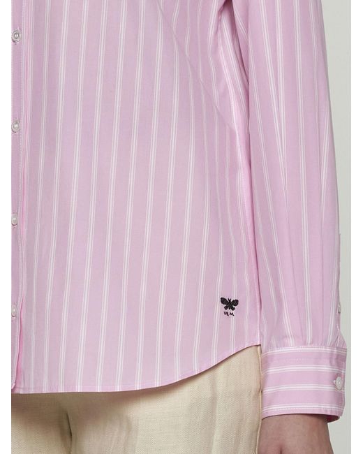 Weekend by Maxmara Pink Bahamas Striped Cotton Shirt