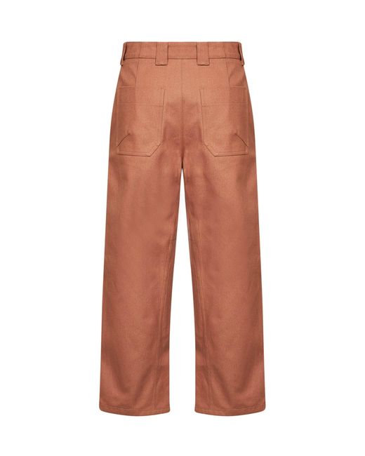 Chloé White Blushy Cotton Canvas Barrel Trousers
