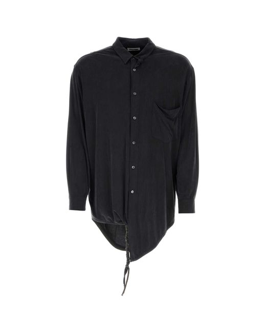 Magliano Black Slate Stretch Cupro Oversize Shirt for men