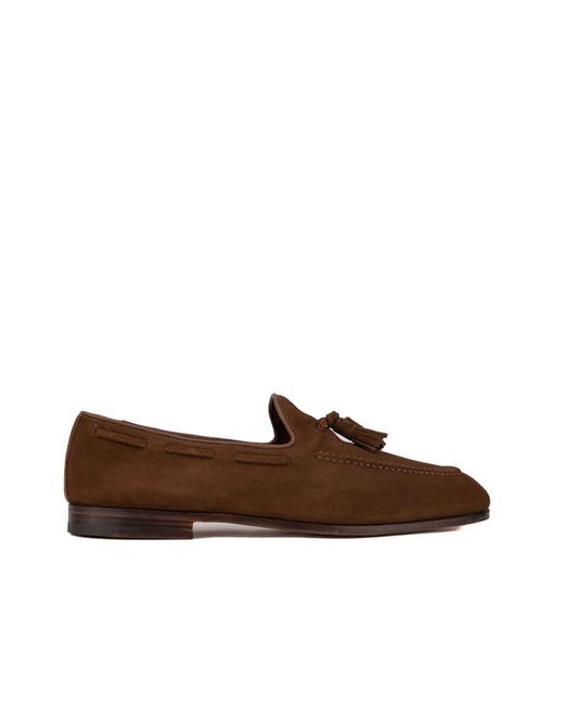 Church's Brown Suede Loafers With Tassels for men