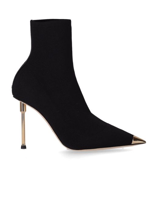 Elisabetta Franchi Leather Sock Ankle Boot in Nero (Black) - Save 19% ...