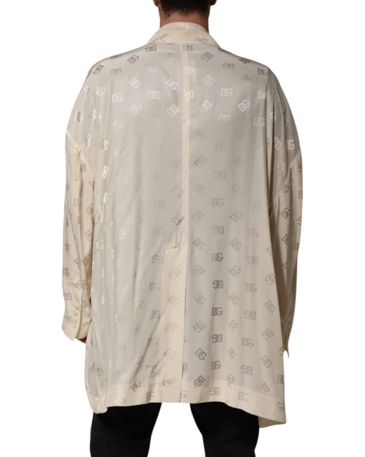 Dolce & Gabbana Natural Logo Pattern Doublebreasted Blazer for men