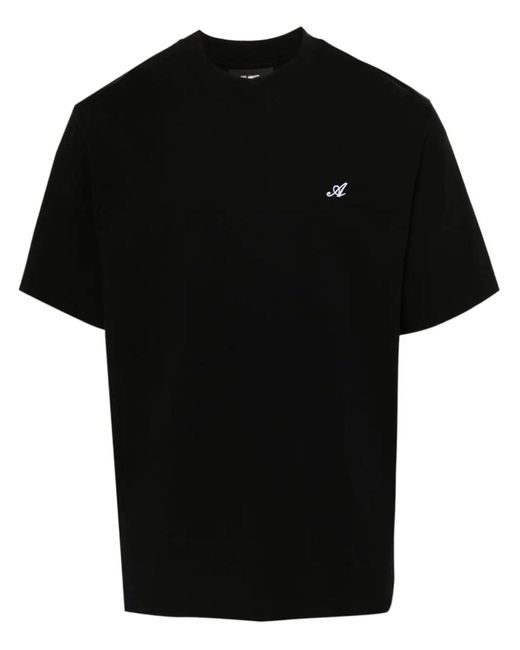 Axel Arigato Black Logo-embroidered T-shirt for men