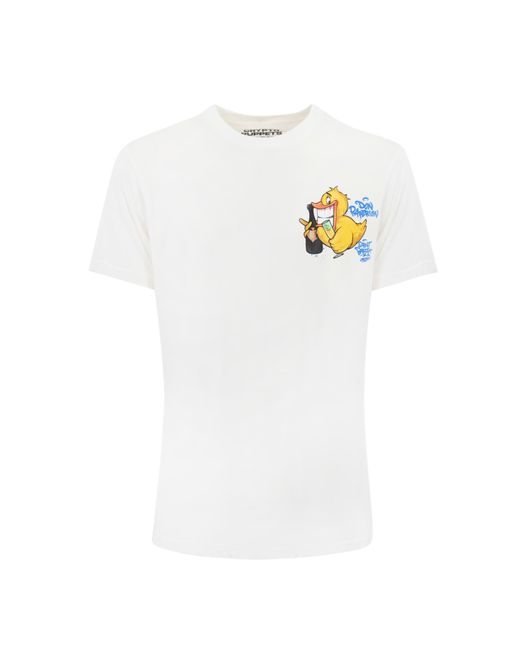 Mc2 Saint Barth White T-Shirt With Don Paperion Print for men