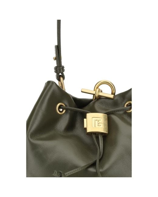 Balmain Green Bicolor Calf Leather Bos Taurus Backpack